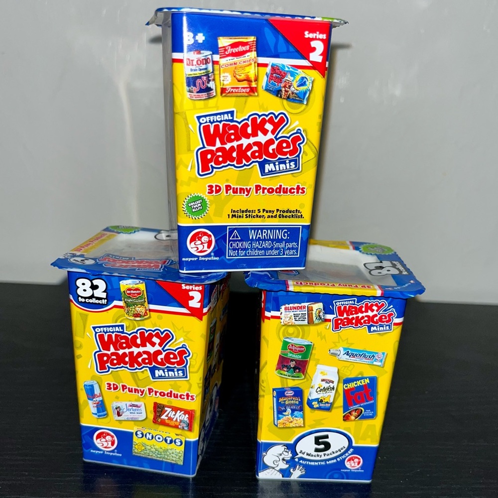 BRAND NEW COLLECTIBLE WACKY PACKAGES MINIS - SET OF 3; SERIES 2!